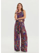 Boat Neck Backless Purple Authentic Jumpsuit 4535
